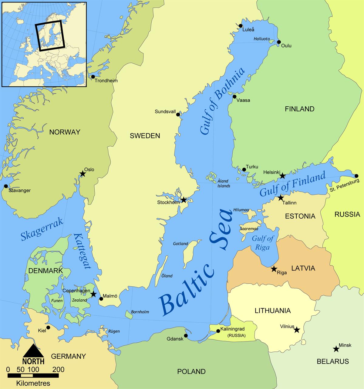 Carte Du Monde Mer Baltique