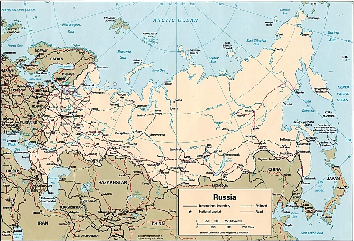 la carte de la Russie