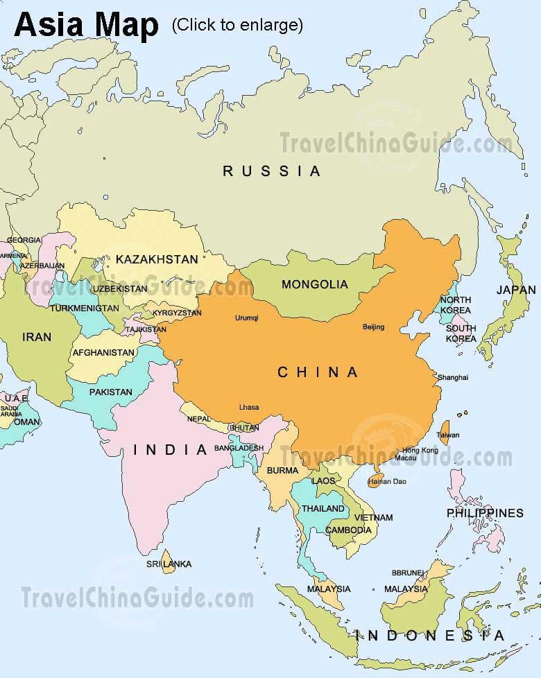 La russie d'asie carte