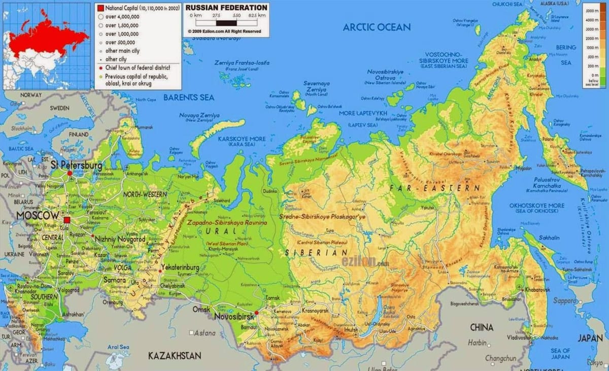 Russe d'une carte géographique