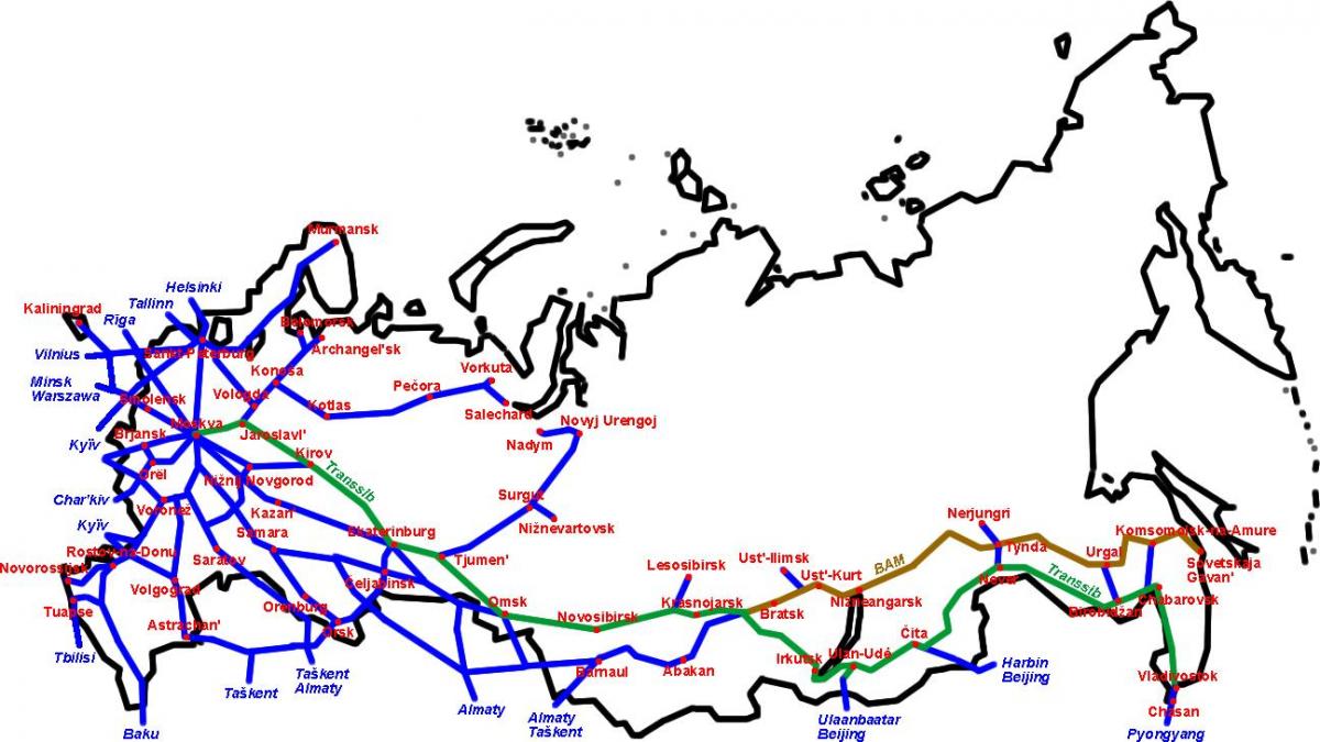 carte des chemins de fer russes