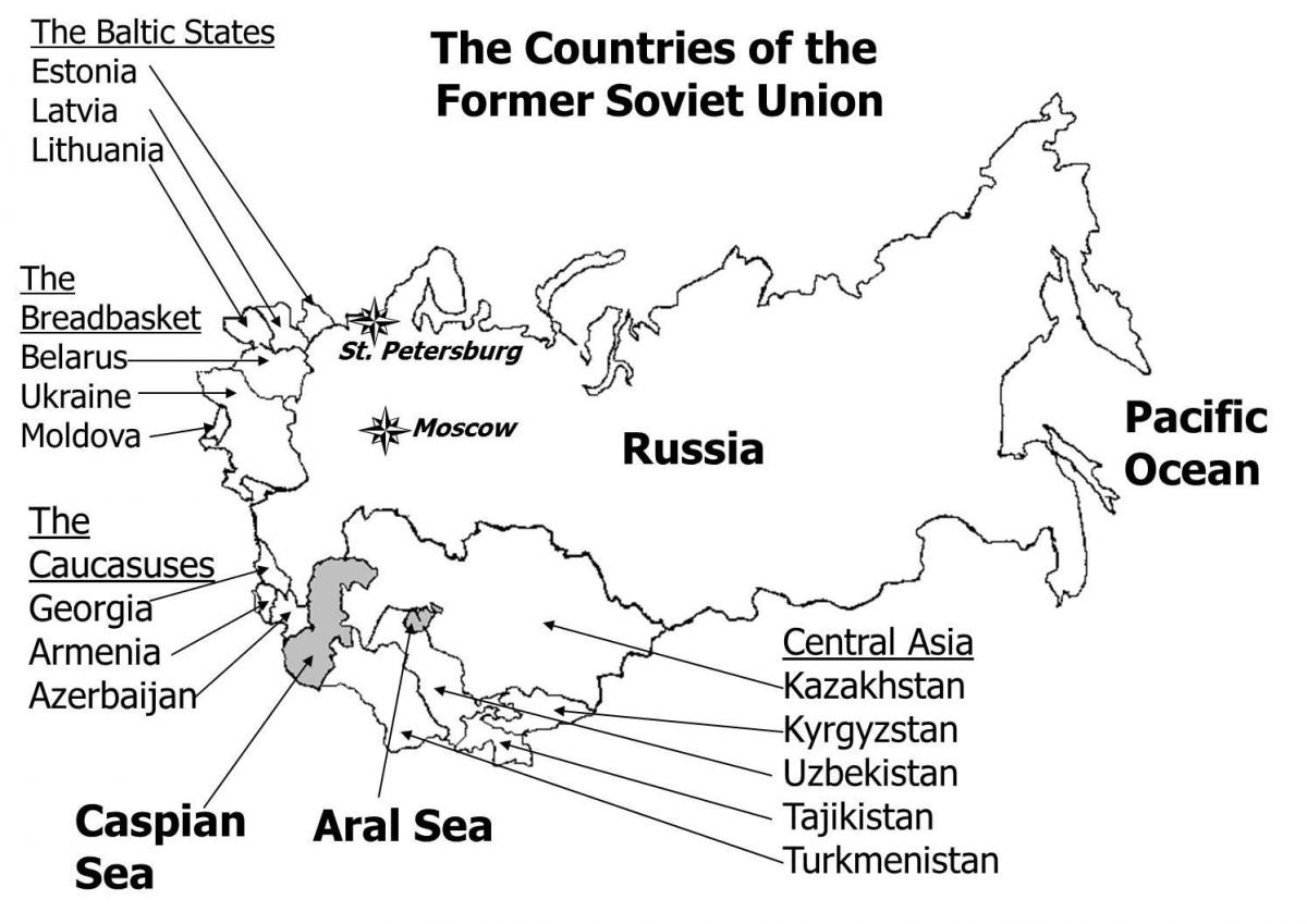carte de l'ancienne union Soviétique