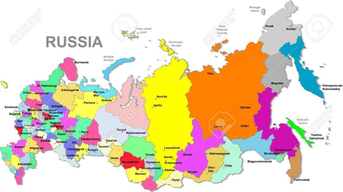 carte de la fédération de russie