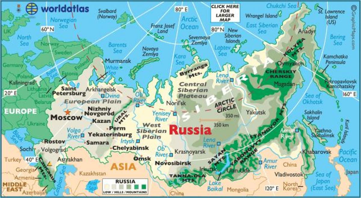 carte de l'est de la Russie
