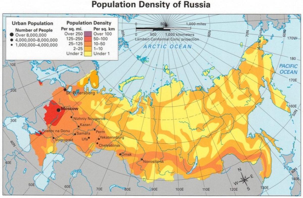 La Population Russe De La Carte Carte De La Population De