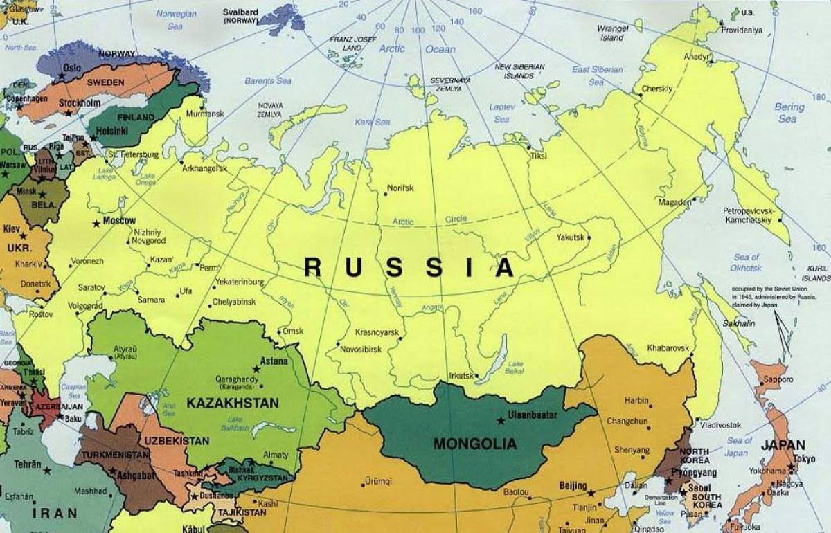 carte de la Russie et des pays voisins
