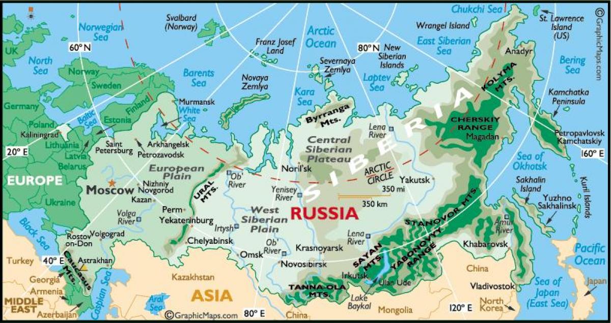carte de la Russie de voyage