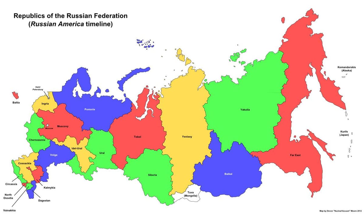 carte de russie républiques