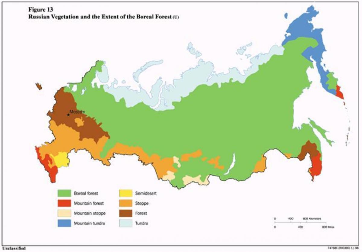 de la toundra de la Russie carte