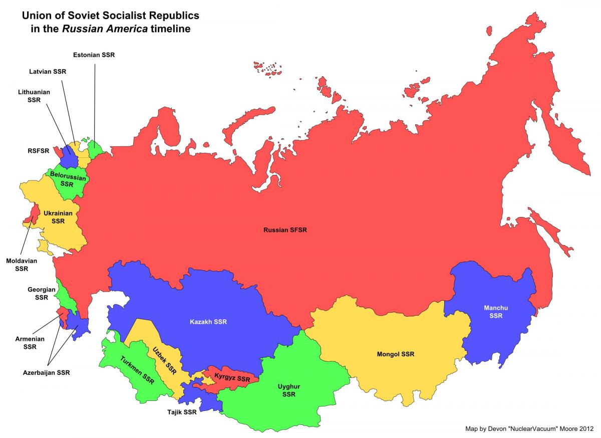 Russie vs union Soviétique carte