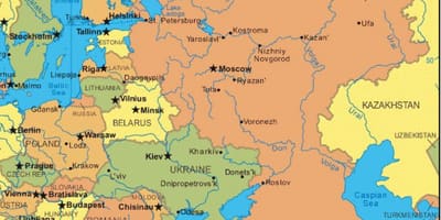 Europe de l'est et la Russie carte