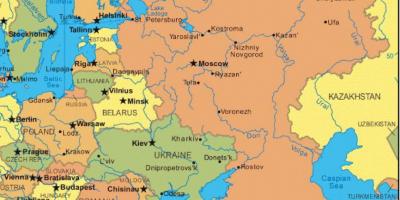 Europe de l'est et la Russie carte