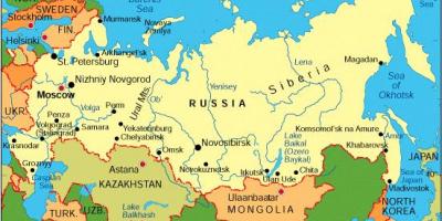 La russie et les pays environnants carte