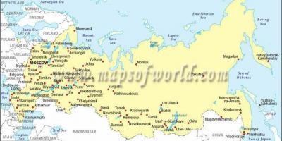 Carte de la Russie et les villes