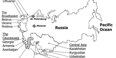 Carte des pays de l'URSS