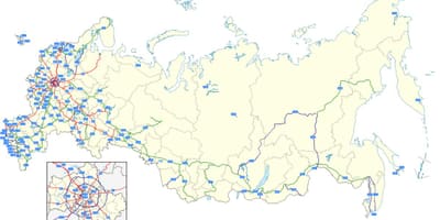 La carte de russe de l'autoroute