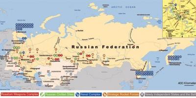 La carte de russe bases navales