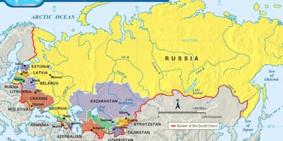 Union soviétique sur la carte du monde